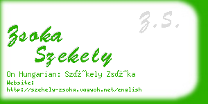 zsoka szekely business card